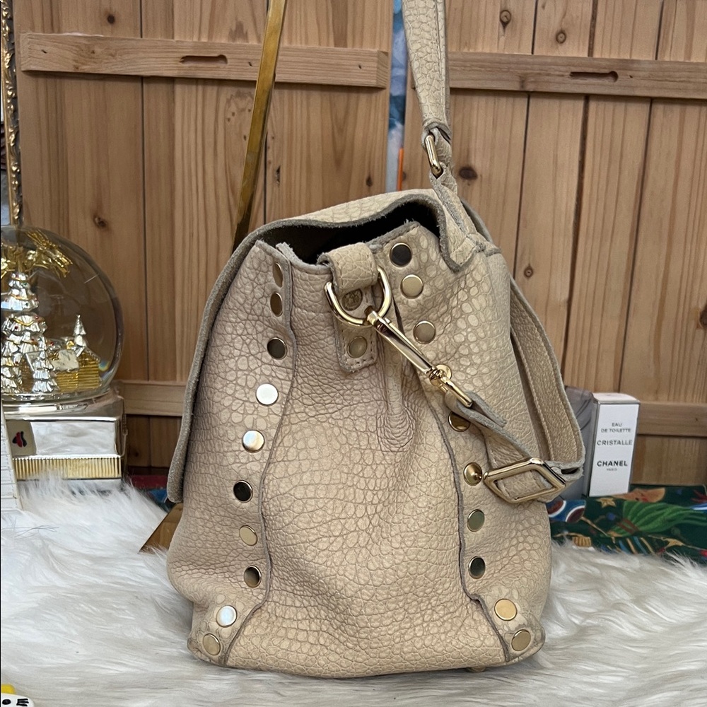 Zanellato Postina Beige Leather Crossbody Made in Italy with double Turnlock - Picture 6 of 16